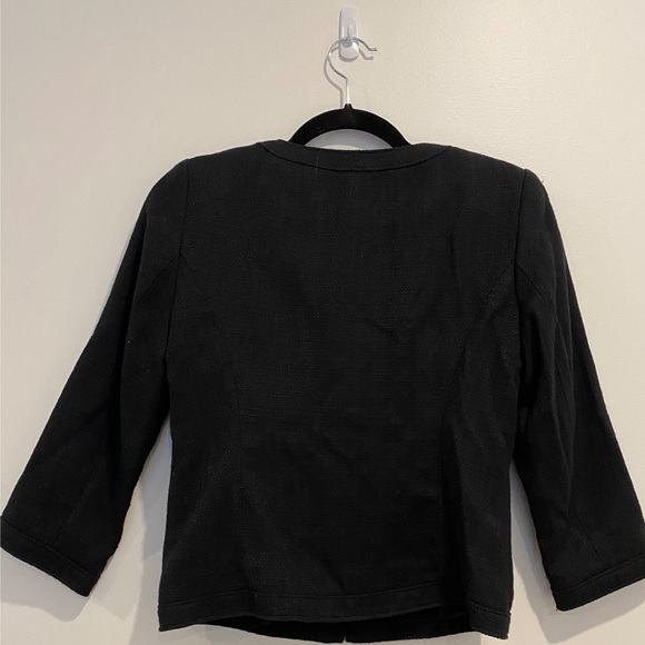 Banana Republic black tweed 3/4 sleeve blazer - Picture 2 of 3